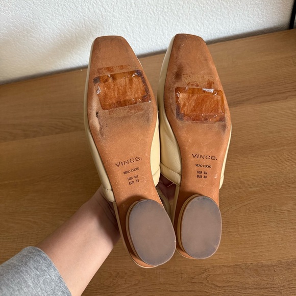 Vince Venice Leather Slingback Flats Shoes 6 in Macadamia - Picture 6 of 7